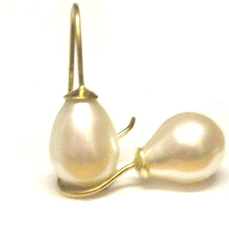 White AAA 10 Drop Pearls on Vermeil